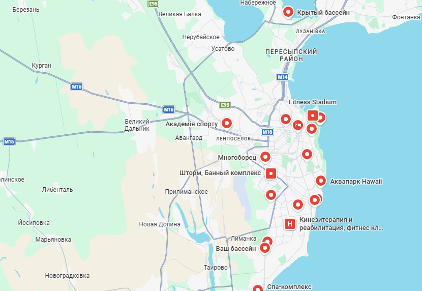 адреса всех крытых бассейнов 