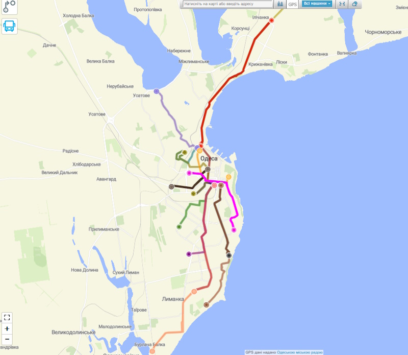 Все маршруты трамваев Одессы